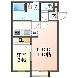 Carino 1LDKの間取図画像