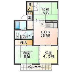 クレール高松山 3LDKの間取図画像