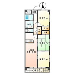 メゾンドゥール2 3LDKの間取図画像