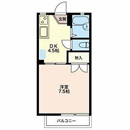 シーサイドテラスヨシムラC 1DKの間取図画像