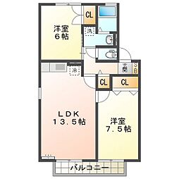 ファミーユ21C 2LDKの間取図画像