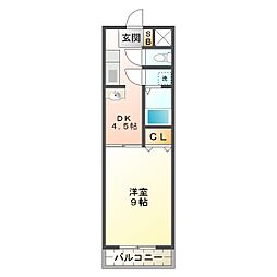 ロイヤル江戸橋 1DKの間取図画像