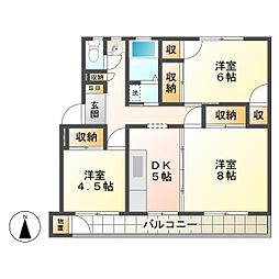 PEARLTERRACE 3DKの間取図画像