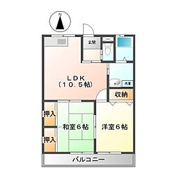 グリーンハイツ・リラ 2LDKの間取図画像