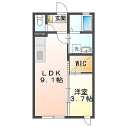 ボヌール 1LDKの間取図画像