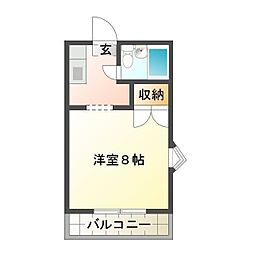 ウエストヒルズ1 1Kの間取図画像
