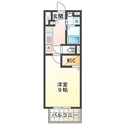 K-SmartHisai 1Kの間取図画像