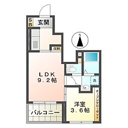 アクアマリン 1SKの間取図画像