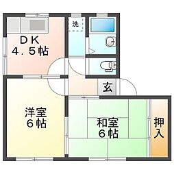 パルデンス水本 2DKの間取図画像