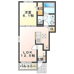 セシル 1LDKの間取図画像