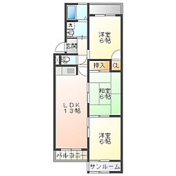大谷ヒルズB棟 3LDKの間取図画像