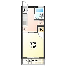 メゾン江戸橋 1Kの間取図画像