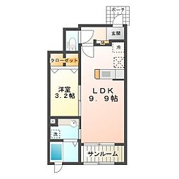 アミティ73 1LDKの間取図画像