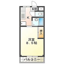 ジョイフル 1Kの間取図画像