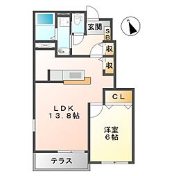 セリシール 1LDKの間取図画像