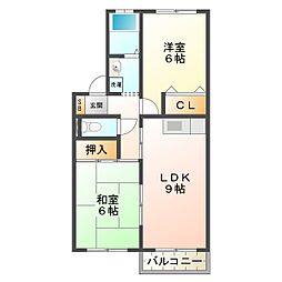 ロイヤルガーデンB 2LDKの間取図画像