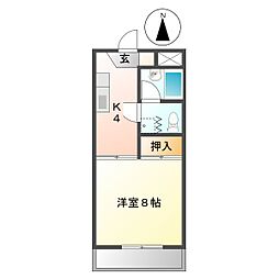 南郊シティハイツ 1Kの間取図画像