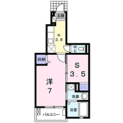 シュエット・エムB 1SKの間取図画像