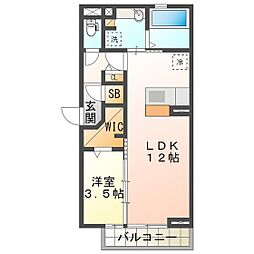 アンファンナッツ 1LDKの間取図画像