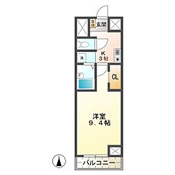 WillDo四日市白須賀 1Kの間取図画像