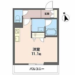 レイオンベール2 ワンルームの間取図画像