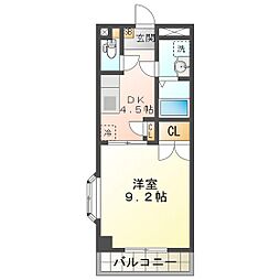 サンブライトさか2 1DKの間取図画像