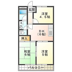 エスポワール垂坂 3DKの間取図画像