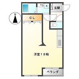 マルセイユ ワンルームの間取図画像