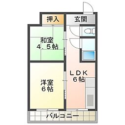 ときわビル 2DKの間取図画像