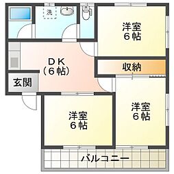 メゾンサイキ 3DKの間取図画像