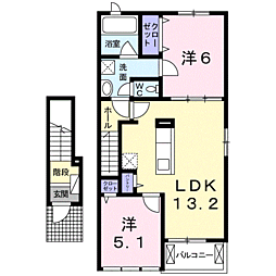 トレモントB 2階