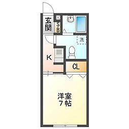 メゾン三幸ビル 1Kの間取図画像