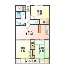 コンフォ・トゥール2 3LDKの間取図画像