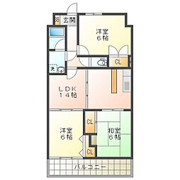コンフォ・トゥール2 3LDKの間取図画像