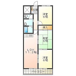 ノーブルライフB 3LDKの間取図画像
