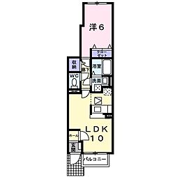 オーブ2 1LDKの間取図画像