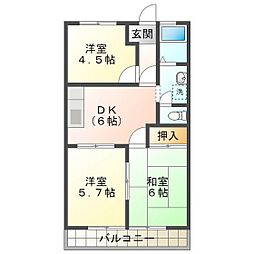 ノーブルタウン 3DKの間取図画像