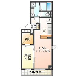 マイルストーン 1LDKの間取図画像
