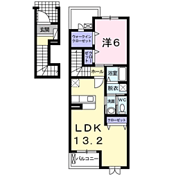 サンフィールド 1LDKの間取図画像