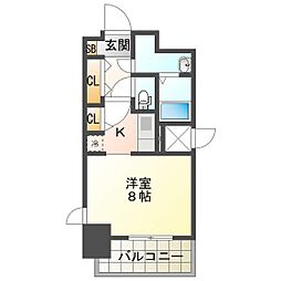 S-RESIDENCE四日市駅前couleur(クルール) 1Kの間取図画像