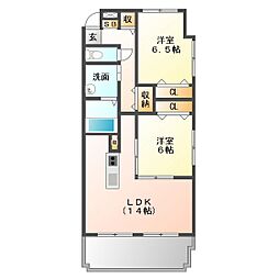 ブランニューコート 2LDKの間取図画像