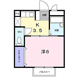 ユニ・メゾン 1Kの間取図画像