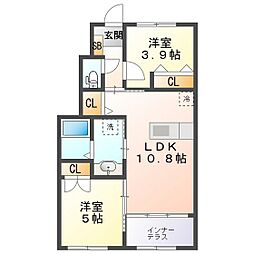 洸2 2LDKの間取図画像
