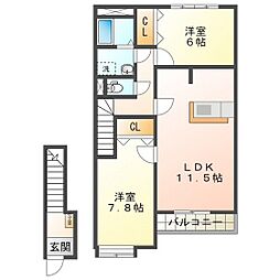 サンプレイス,M A 2LDKの間取図画像