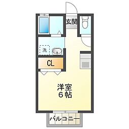 メゾン・ボザール 1Kの間取図画像
