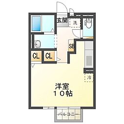 アトリオクレール1999 ワンルームの間取図画像