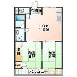 コーポ小池 2LDKの間取図画像