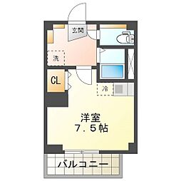 ビレッジハウス高花平3号棟 ワンルームの間取図画像