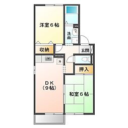 エクセル 2LDKの間取図画像