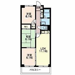 クレアージュ小杉 3LDKの間取図画像